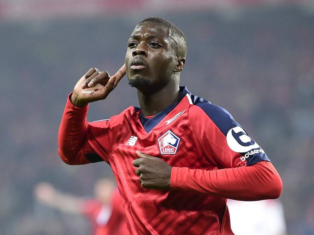 joie de Nicolas Pepe Losc apres son but FOOTBALL Lille vs Lyon Ligue 1 Conforama 01 12 2018